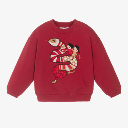 Bonpoint-Red Cotton Snake Sweatshirt | Childrensalon Outlet