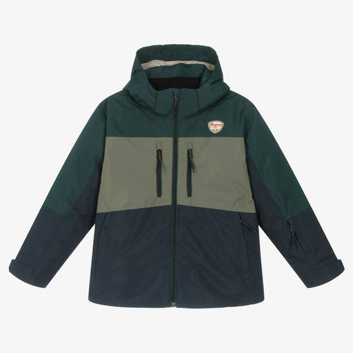 Bonpoint-Teen Boys Blue & Green Ski Jacket | Childrensalon Outlet