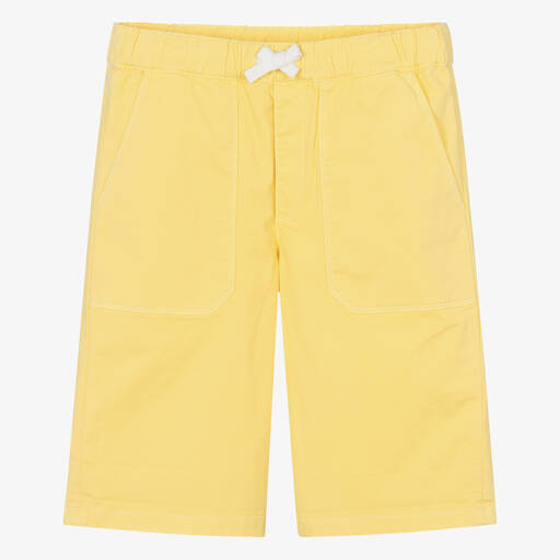 Bonpoint-Teen Boys Yellow Cotton Shorts | Childrensalon Outlet
