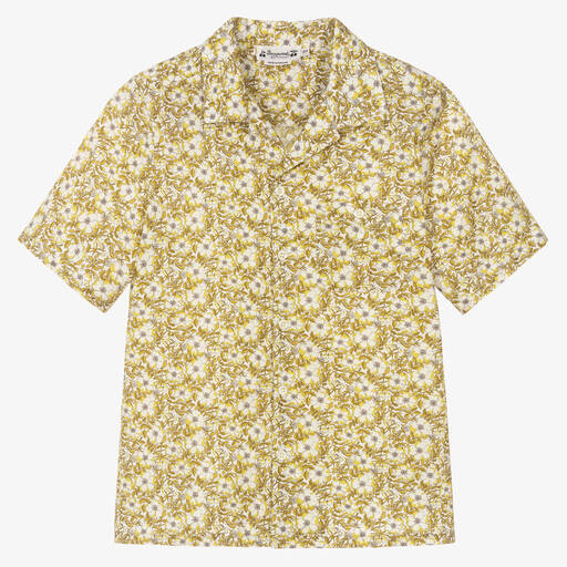 Bonpoint-Gelbes Teen Hemd mit Liberty-Print | Childrensalon Outlet