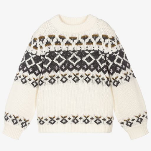 Bonpoint-Teen Fair Isle Wool Sweater | Childrensalon Outlet