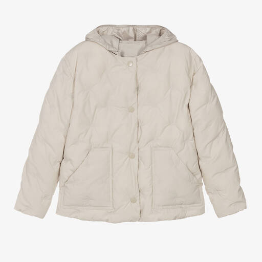 Bonpoint-Teen Girls Beige Cotton Padded Jacket | Childrensalon Outlet