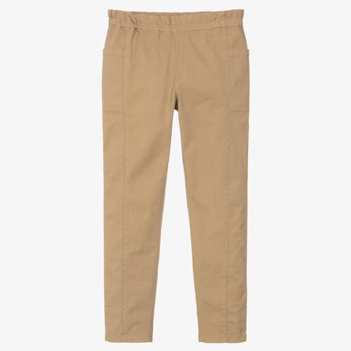 Bonpoint-Teen Girls Beige Cotton Twill Trousers | Childrensalon Outlet