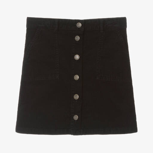 Bonpoint-Teen Girls Black Corduroy Button-Up Skirt | Childrensalon Outlet