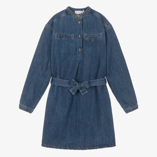 Bonpoint-Robe bleue en jean à ceinture ado | Childrensalon Outlet