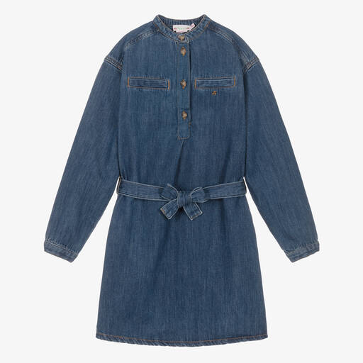 Bonpoint-Teen Girls Blue Denim Belted Dress | Childrensalon Outlet