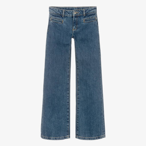 Bonpoint-Teen Girls Blue Flared Denim Jeans | Childrensalon Outlet