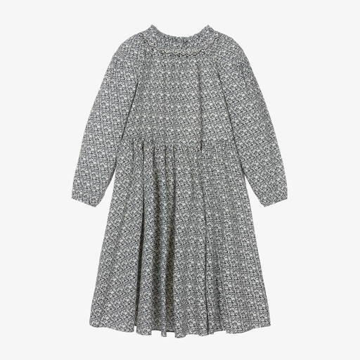 Bonpoint-فستان بطبعة ورود قطن عضوي لون كحلي تينز بناتي | Childrensalon Outlet