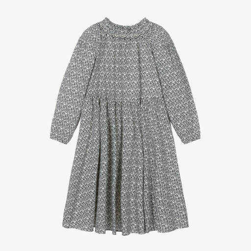 Bonpoint-Robe bleue en coton à fleurs ado | Childrensalon Outlet