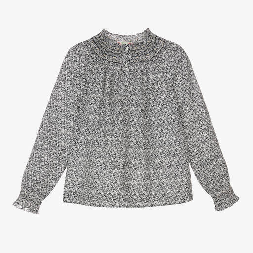 Bonpoint-Teen Girls Blue Liberty Smocked Blouse | Childrensalon Outlet