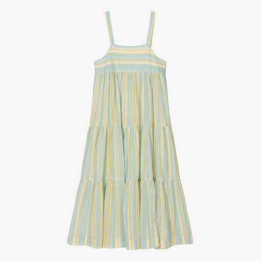 Bonpoint-Teen Girls Blue Stripe Cotton Dress | Childrensalon Outlet