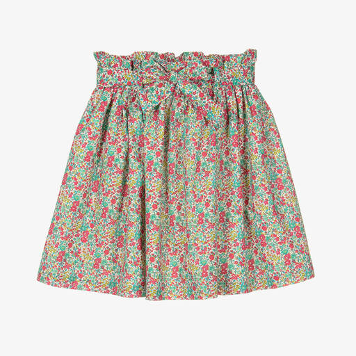 Bonpoint-Teen Girls Green & Pink Floral Skirt | Childrensalon Outlet