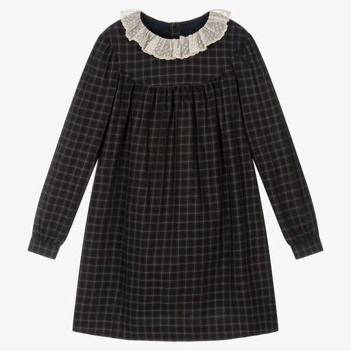 Bonpoint-Teen Girls Grey & Pink Cotton Dress | Childrensalon Outlet
