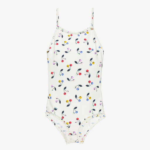 Bonpoint-Teen Girls Ivory Cherry Print Swimsuit | Childrensalon Outlet