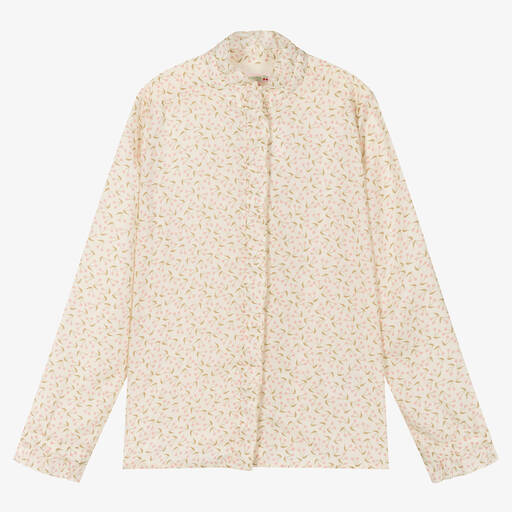 Bonpoint-Teen Girls Ivory Cotton Cherry Blouse | Childrensalon Outlet