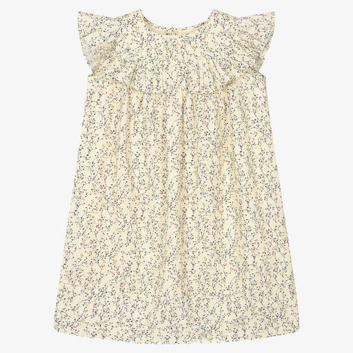 Bonpoint-Teen Girls Ivory Cotton Floral Dress  | Childrensalon Outlet