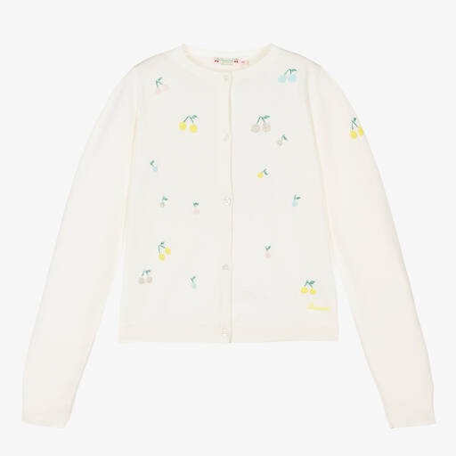 Bonpoint-Teen Girls Ivory Cotton Knit Cardigan | Childrensalon Outlet