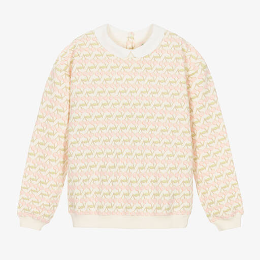 Bonpoint-Teen Kirsch-Sweatshirt elfenb./rosa | Childrensalon Outlet