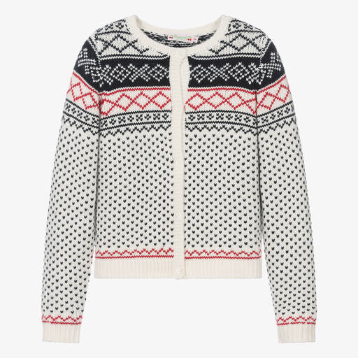 Bonpoint-Teen Girls Ivory Wool Knit Cardigan | Childrensalon Outlet