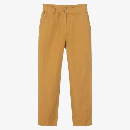 Bonpoint-Teen Girls Ochre Yellow Chino Trousers | Childrensalon Outlet