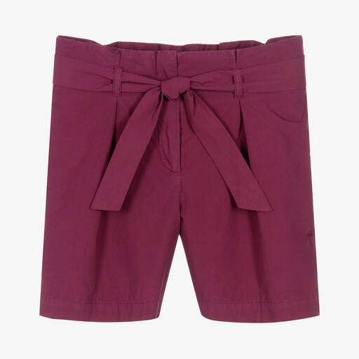 Bonpoint-Teen Girls Purple Cotton Poplin Shorts | Childrensalon Outlet