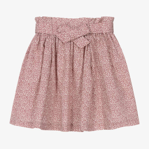 Bonpoint-Teen Girls Red Floral Poplin Skirt | Childrensalon Outlet