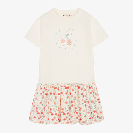 Bonpoint-Teen Girls White Cotton Cherry Dress | Childrensalon Outlet