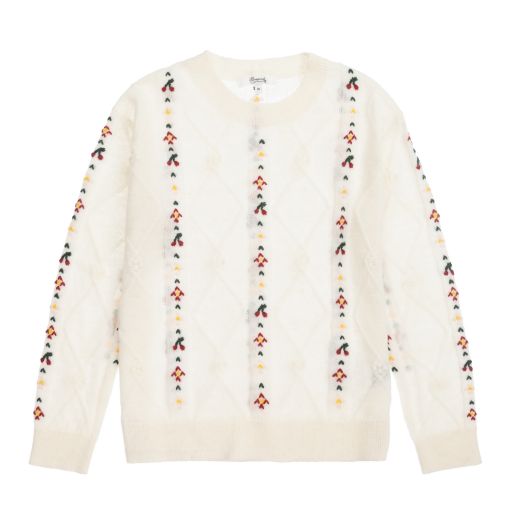 Bonpoint-Teen Ivory Cherry Sweater | Childrensalon Outlet