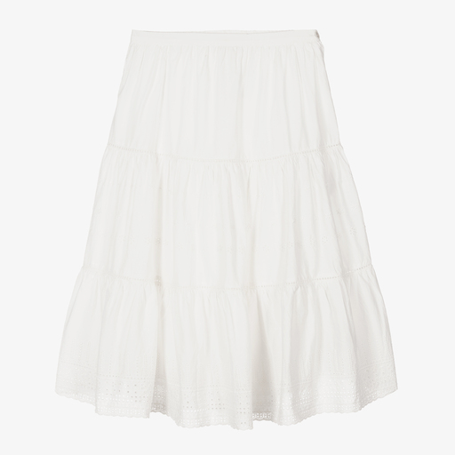 Bonpoint-Teen Ivory Cotton Skirt  | Childrensalon Outlet