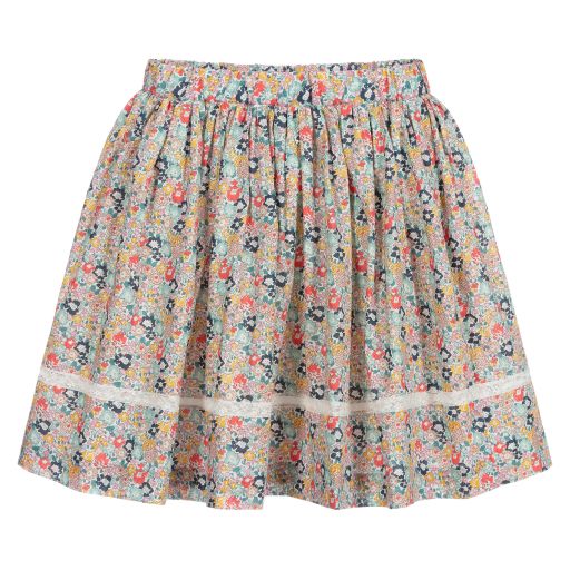 Bonpoint-Jupe rose et bleue Liberty Ado | Childrensalon Outlet