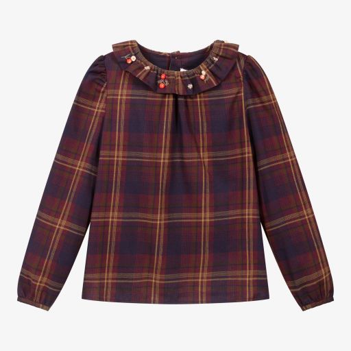 Bonpoint-Teen Red & Blue Checked Blouse | Childrensalon Outlet