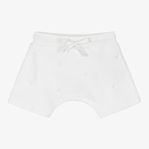 Bonpoint-White Cotton Cherry Embroidered Shorts | Childrensalon Outlet
