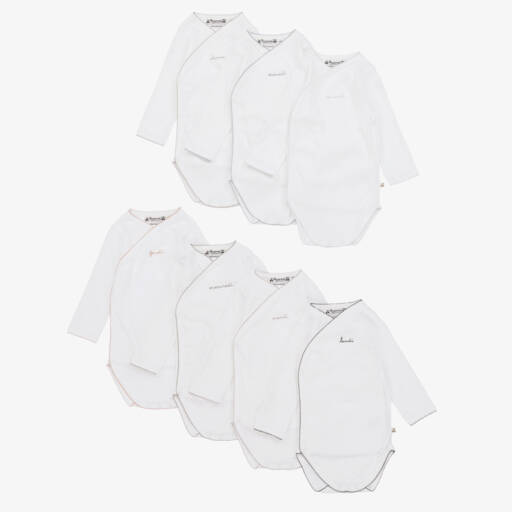 Bonpoint-White Days Of The Week Cotton Babysuit Gift Set | Childrensalon Outlet