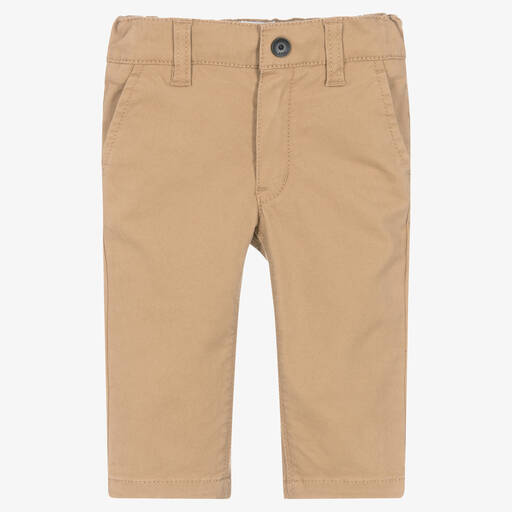 BOSS-Бежевые хлопковые брюки чинос | Childrensalon Outlet