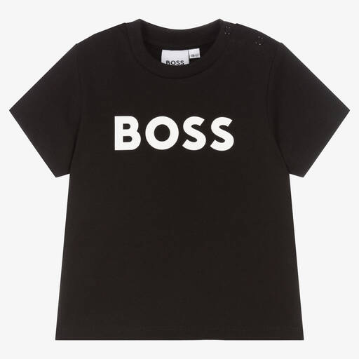 BOSS-Baby-Baumwolljersey-T-Shirt schwarz | Childrensalon Outlet