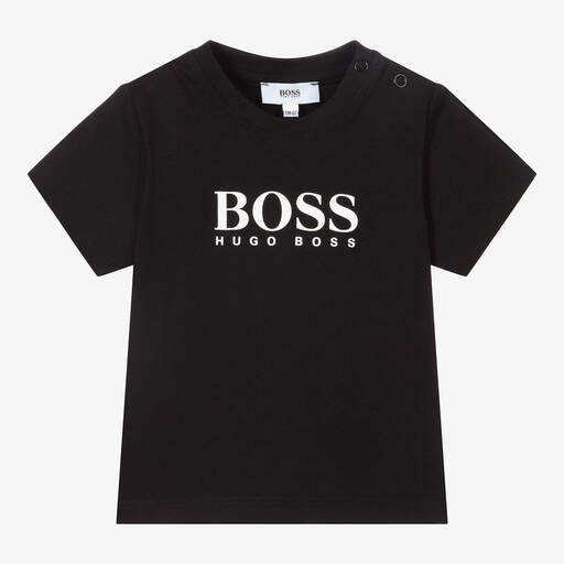 BOSS-Baby Boys Black Logo T-Shirt | Childrensalon Outlet