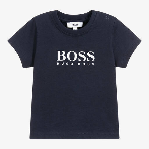 BOSS-Baby Boys Blue Logo T-Shirt | Childrensalon Outlet