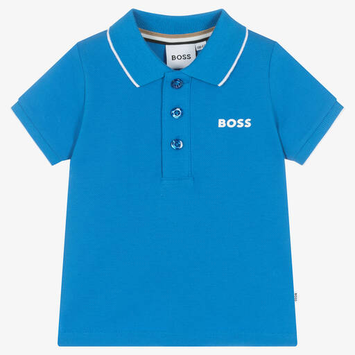 BOSS-Baby Boys Blue Polo T-Shirt | Childrensalon Outlet