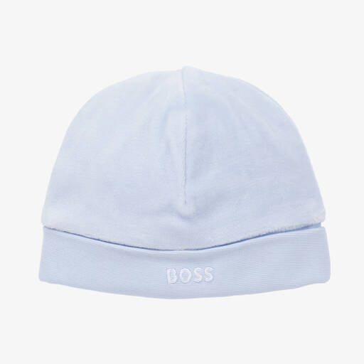BOSS-Baby Boys Blue Velour Hat | Childrensalon Outlet