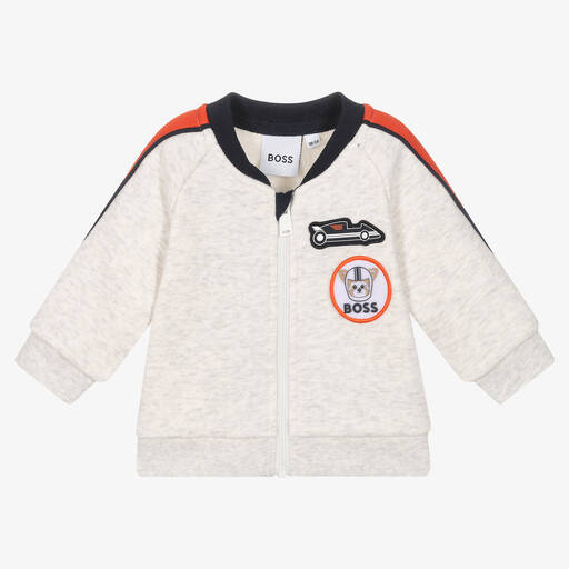 BOSS-Baby Boys Grey Zip-Up Top | Childrensalon Outlet