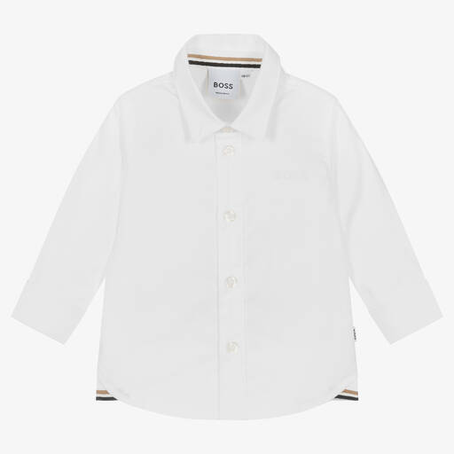 BOSS-Baby Boys Ivory Oxford Cotton Shirt | Childrensalon Outlet