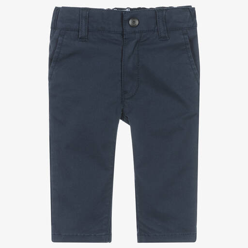 BOSS-Baby Boys Navy Blue Cotton Chino Trousers | Childrensalon Outlet