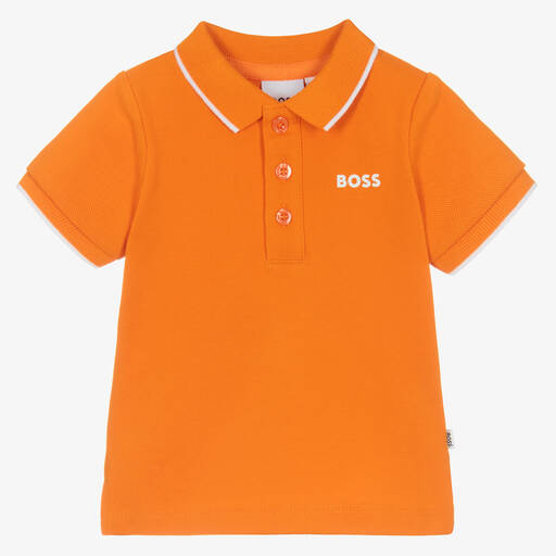 BOSS-Baby Boys Orange Logo Polo Shirt | Childrensalon Outlet