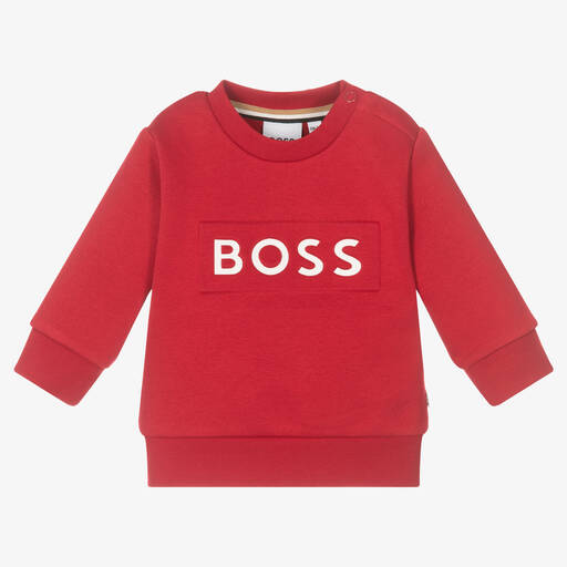 BOSS-Baby Boys Red Sweatshirt | Childrensalon Outlet