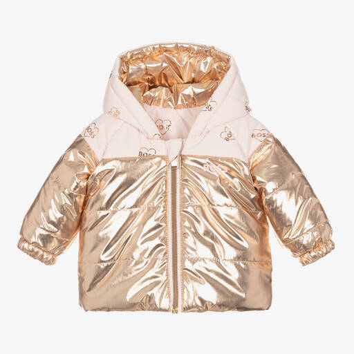 BOSS-Manteau réversible rose et rose doré bébé fille | Childrensalon Outlet