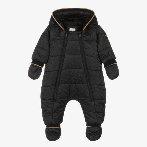 BOSS-Black Monogram Baby Snowsuit | Childrensalon Outlet