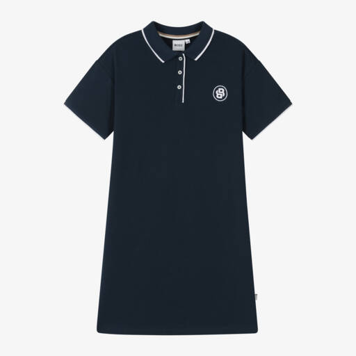 BOSS-Синее платье поло для девочек | Childrensalon Outlet