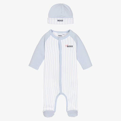 HUGO BOSS - Logo Babygrow  & Hat Set -  Black