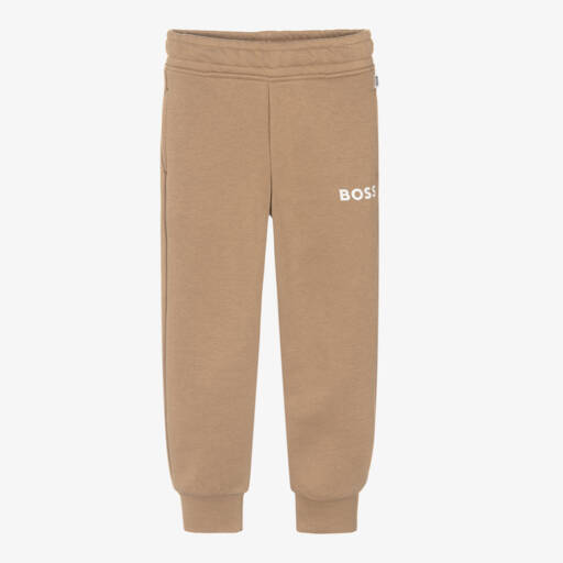 BOSS-Бежевые хлопковые джоггеры для мальчиков | Childrensalon Outlet