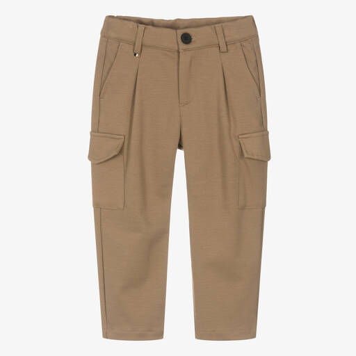 BOSS-Boys Beige Milano Jersey Cargo Trousers | Childrensalon Outlet